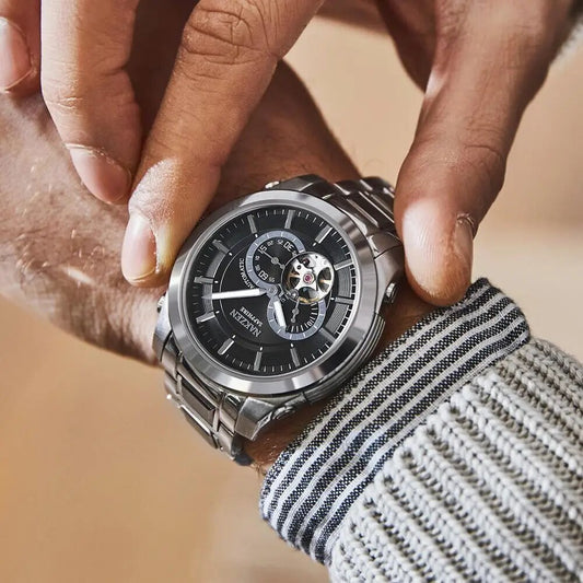 Montre NAKZEN Homme Automatique Miyota 82S7 - Saphir Acier - MEGIR