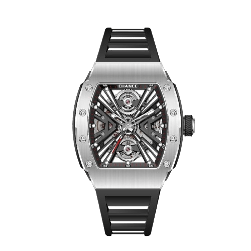 CHANCE Montre Homme Squelette Mécanique - Acier Sport