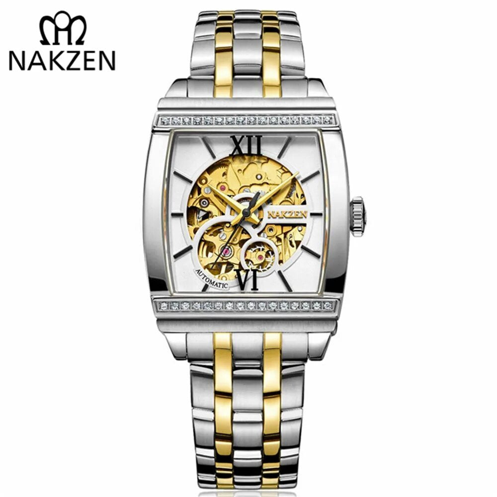Montre NAKZEN Rectangle Automatique Tourbillon Homme - MEGIR