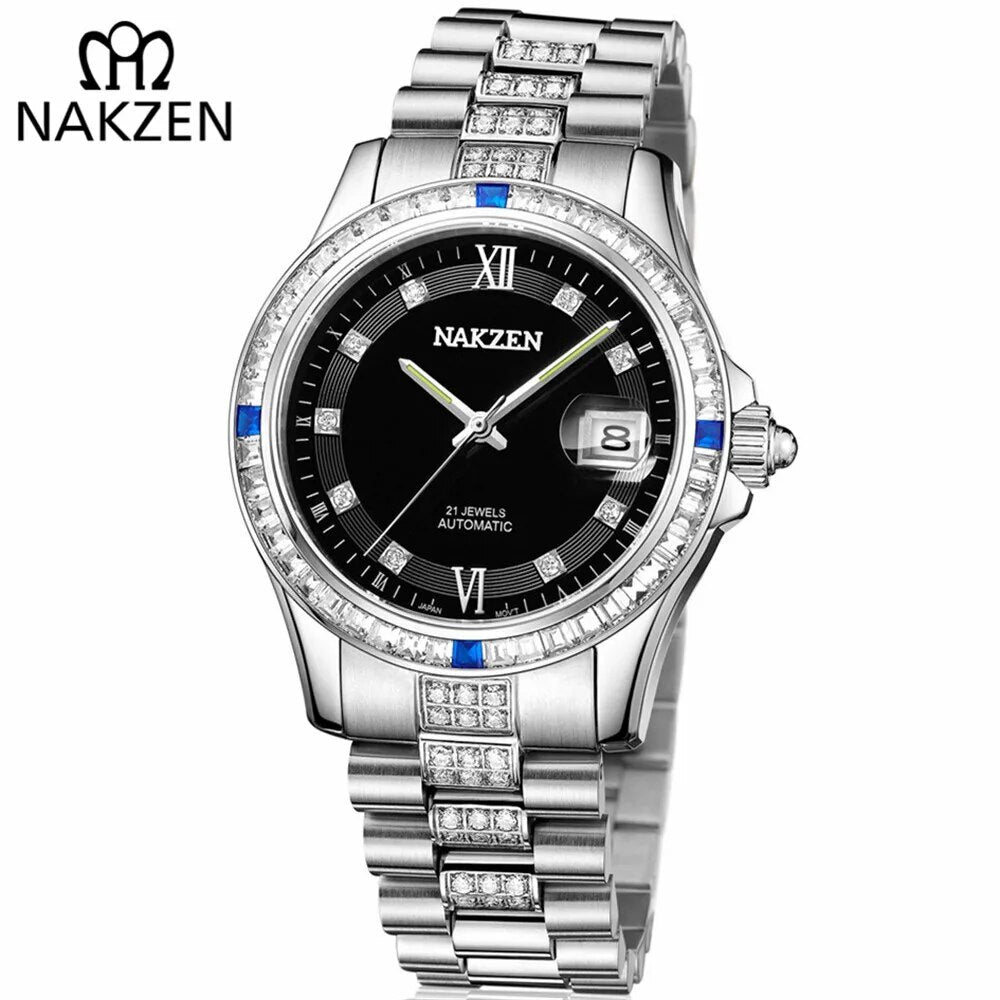 Montre NAKZEN Homme Automatique NH35 - Diamants Acier - MEGIR