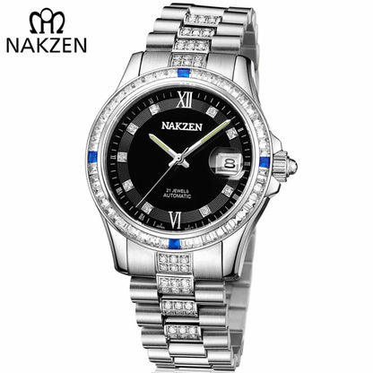 Montre NAKZEN Homme Automatique NH35 - Diamants Acier - MEGIR