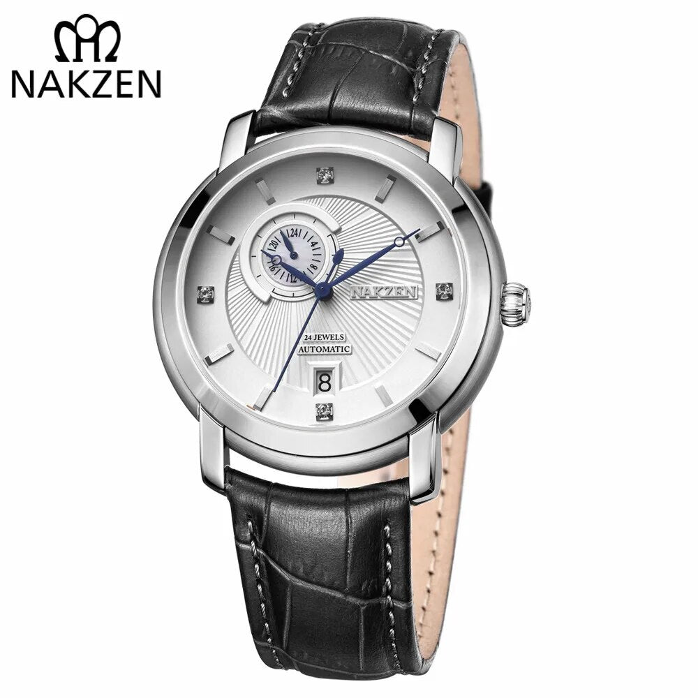 Montre NAKZEN Homme Automatique NH37 - Saphir Militaire Cuir - MEGIR