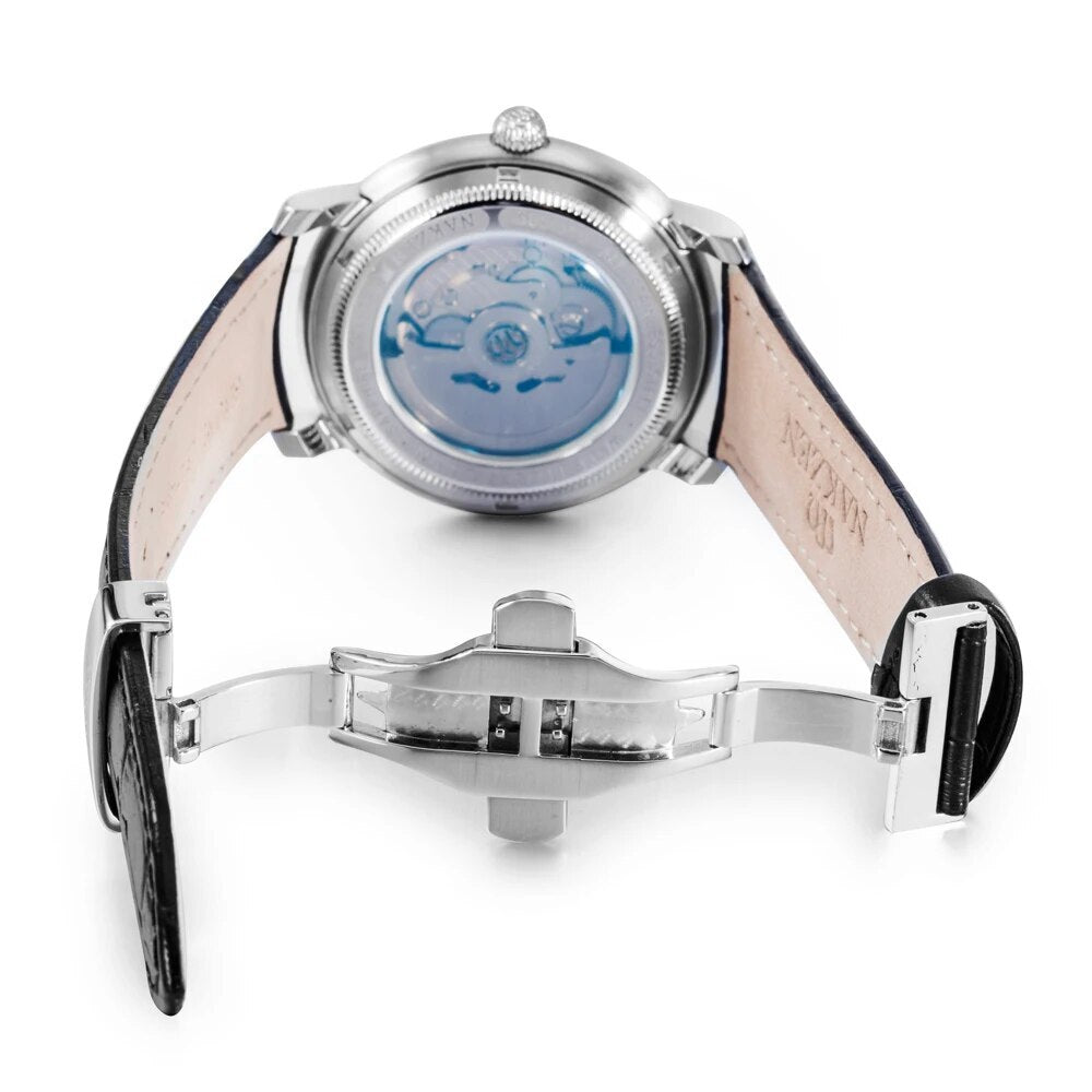 Montre NAKZEN Homme Automatique NH37 - Saphir Militaire Cuir - MEGIR
