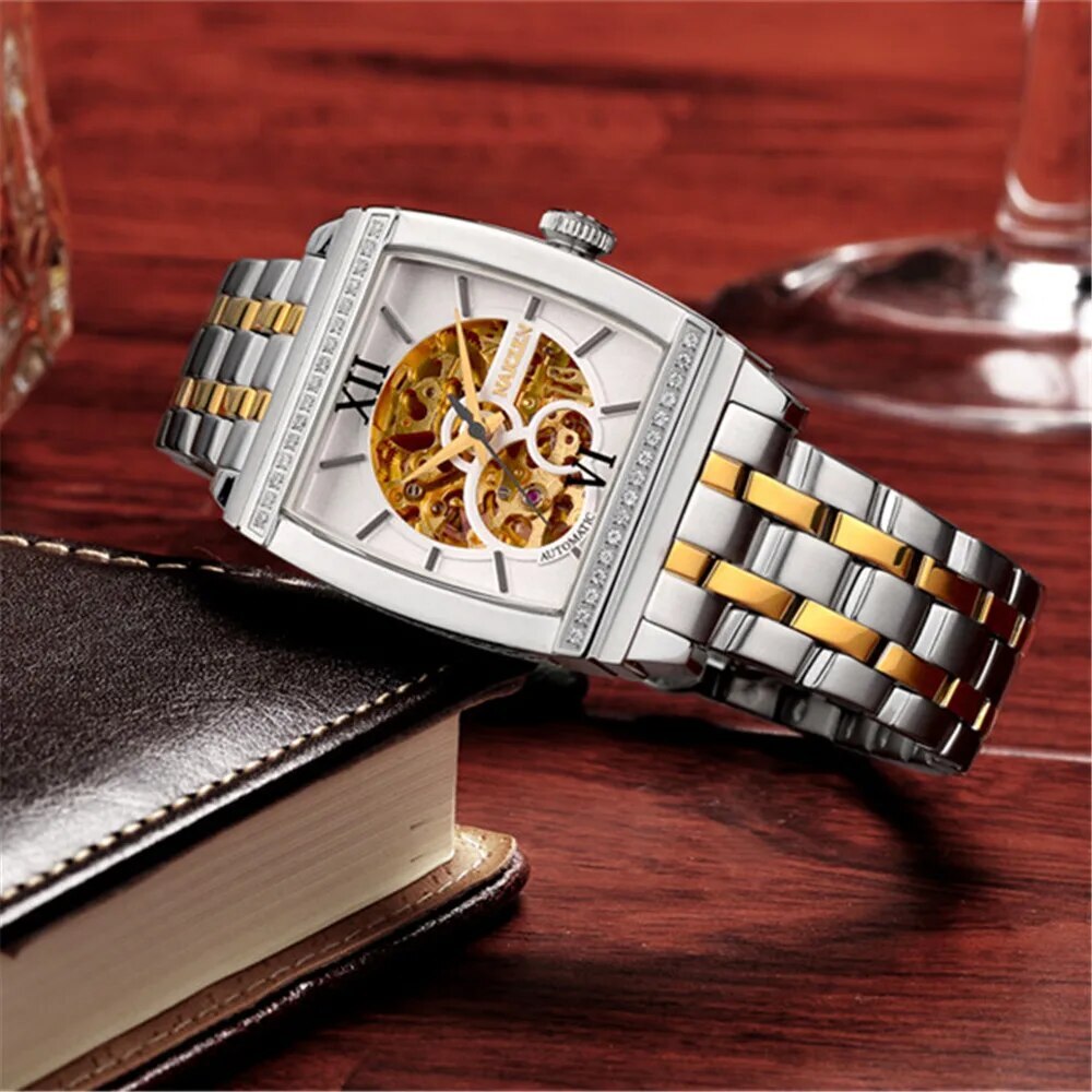 Montre NAKZEN Rectangle Automatique Tourbillon Homme - MEGIR
