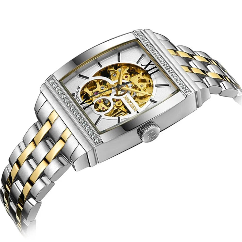 Montre NAKZEN Rectangle Automatique Tourbillon Homme - MEGIR