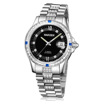 Montre NAKZEN Homme Automatique NH35 - Diamants Acier - MEGIR