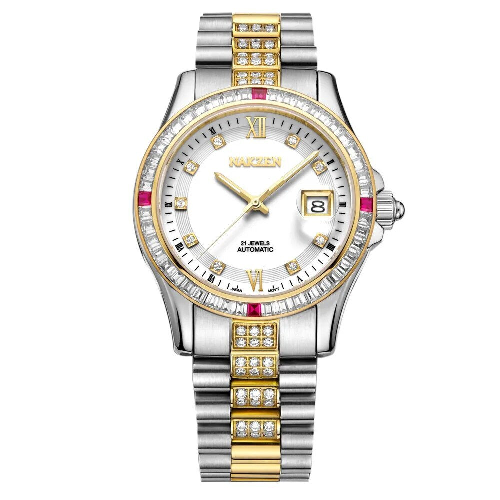 Montre NAKZEN Homme Automatique NH35 - Diamants Acier - MEGIR