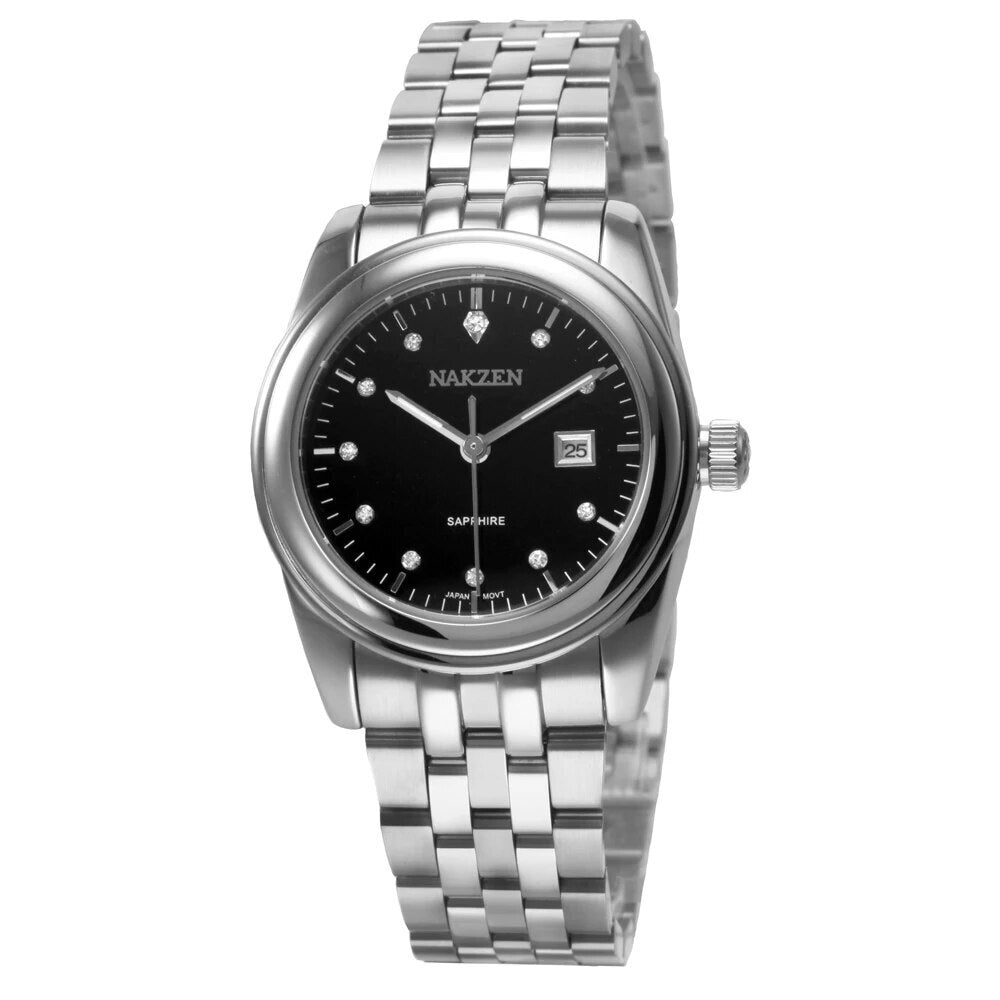 NAKZEN Montre Femme Or Quartz - Diamants Calendrier - MEGIR