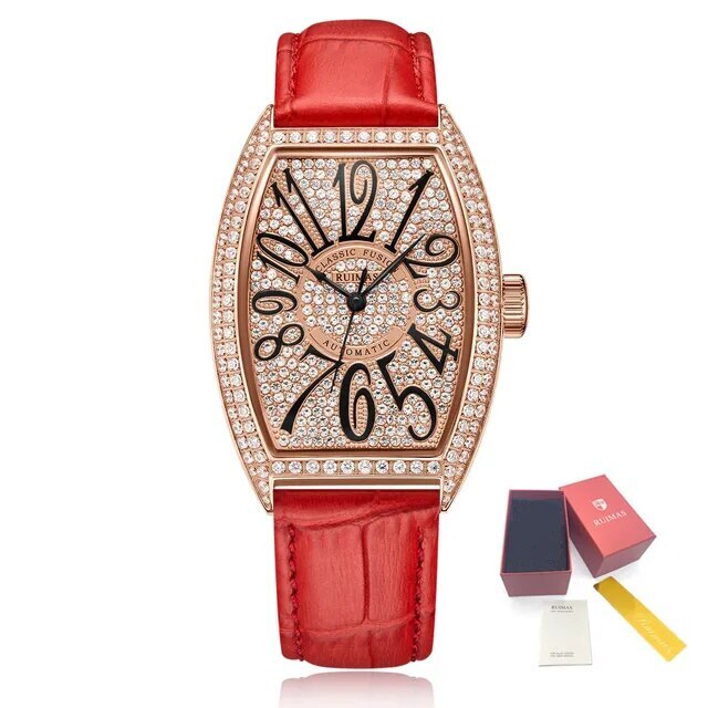 Montre RUIMAS Femme Diamants Automatique Cuir - MEGIR