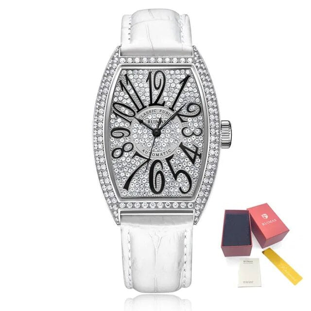 Montre RUIMAS Femme Diamants Automatique Cuir - MEGIR
