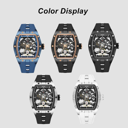 MEGIR 100% Original Fashion Men Watches Automatic Mechanical Watch Steel Case Sport Skeleton Wristwatch Waterproof Clock Reloj Hombre-4