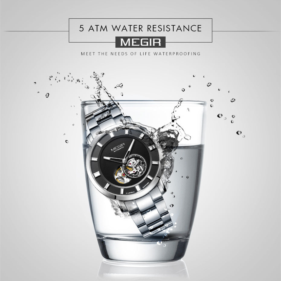 MEGIR Montre Homme Classique - Acier Inoxydable - MEGIR