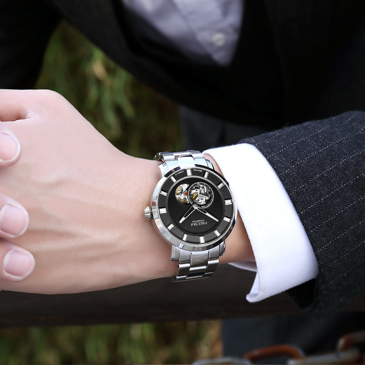 MEGIR Montre Homme Classique - Acier Inoxydable - MEGIR