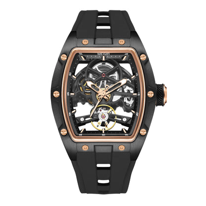 MEGIR 100% Original Fashion Men Watches Automatic Mechanical Watch Steel Case Sport Skeleton Wristwatch Waterproof Clock Reloj Hombre-10