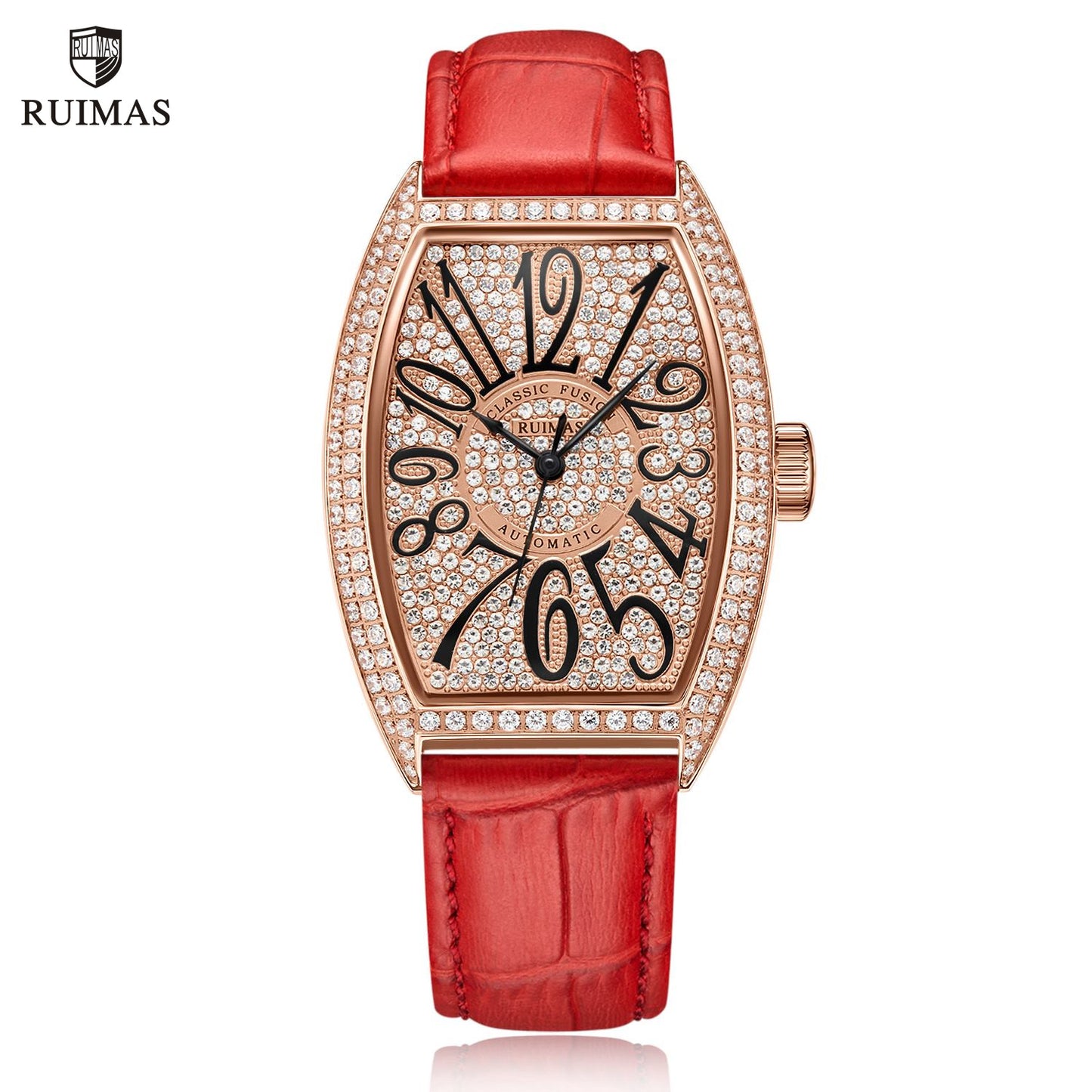 Montre RUIMAS Femme Diamants Automatique Cuir - MEGIR