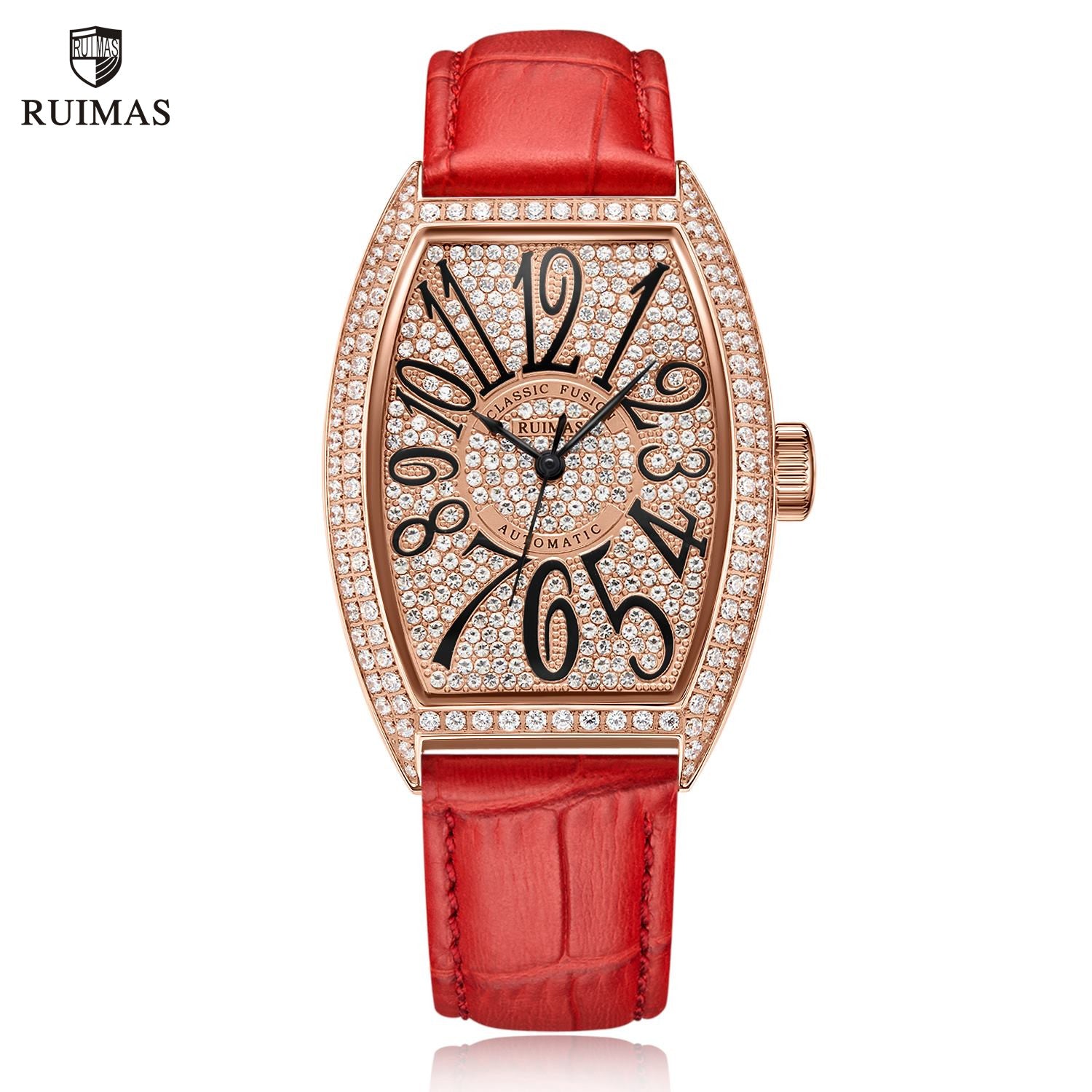 Montre RUIMAS Femme Diamants Automatique Cuir - MEGIR