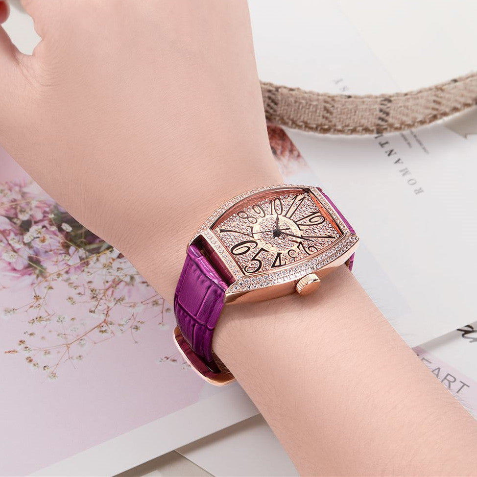 Montre RUIMAS Femme Diamants Automatique Cuir - MEGIR