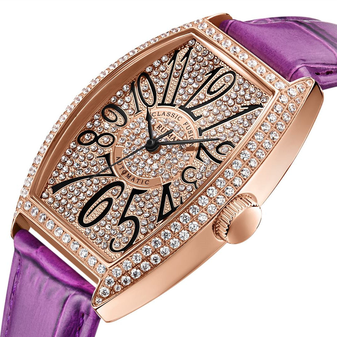 Montre RUIMAS Femme Diamants Automatique Cuir - MEGIR