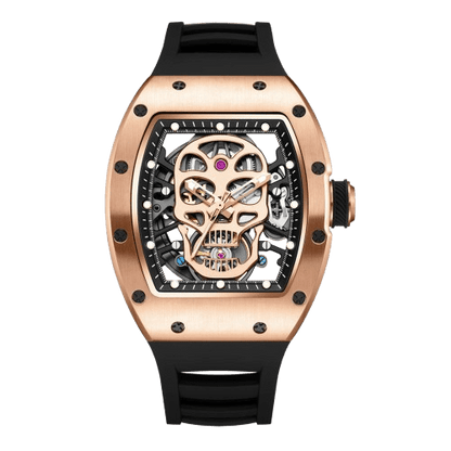 MEGIR Montre Homme Crâne Squelette - Acier Sport