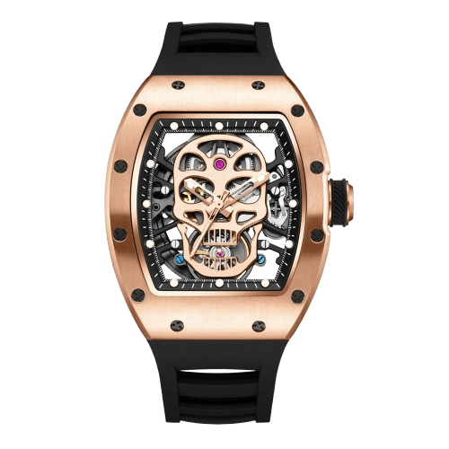 MEGIR Montre Homme Crâne Squelette - Acier Sport