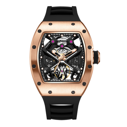New Hollow Out Dial Men Mechanical Watch Fashion Stainless Steel Automatic Wristwatch Waterproof Watch Clock Montre Homme 9190-5-16