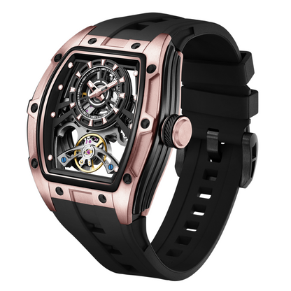 New Fashion Automatic Mechanical Watches for Men Waterproof Skeleton Dial Stainless Steel Case Male Wristwatch Clock 9198-6-15
